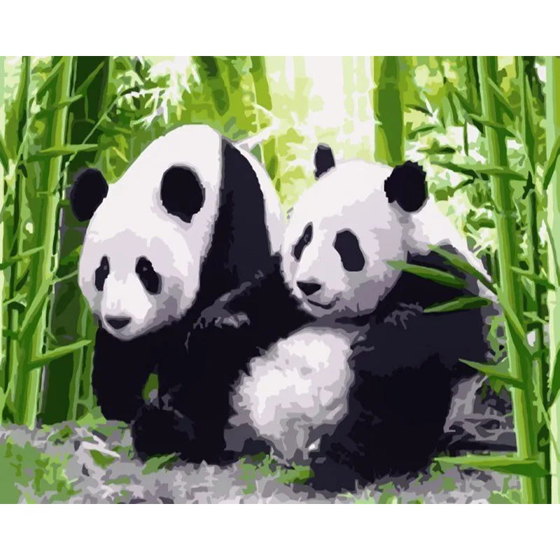 RUOPOTY Paint By Numbers For Adults Children Panda DIY HandPainted Oil Painting Drawing On Canvas Unique Gift Home Decoration