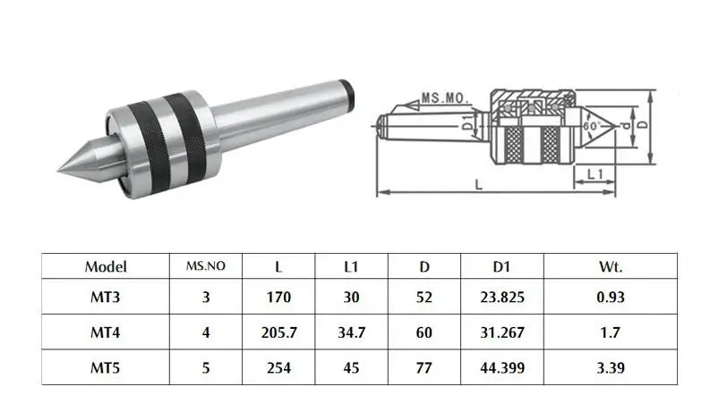 Rotary thimble Inlay alloy CNC lathe Rotating Lathes MT4 MT5 MT6 Precision lathe Alloy Lengthened Thimble Live Revolving center