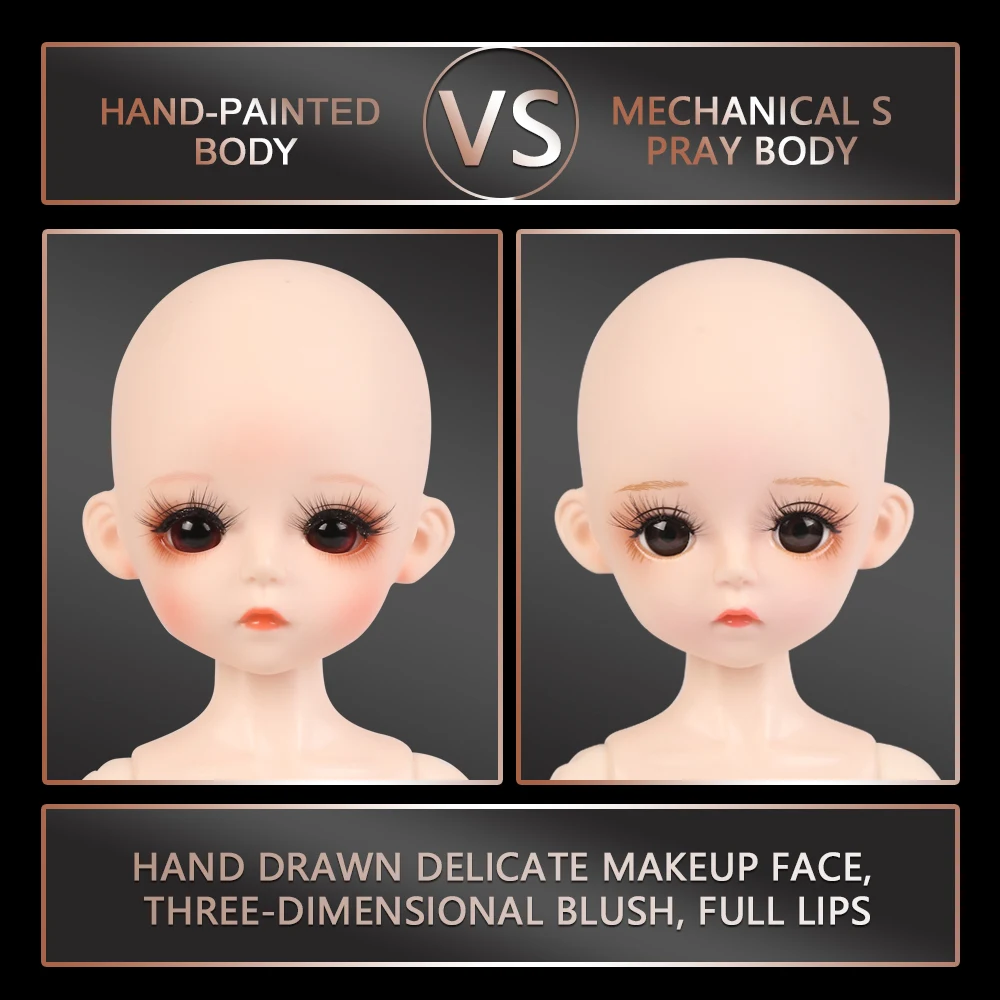 

Upgraded Hand-painted Makeup , Can Be Opened Head And Changeable Eyes ( Need Place With Doll )