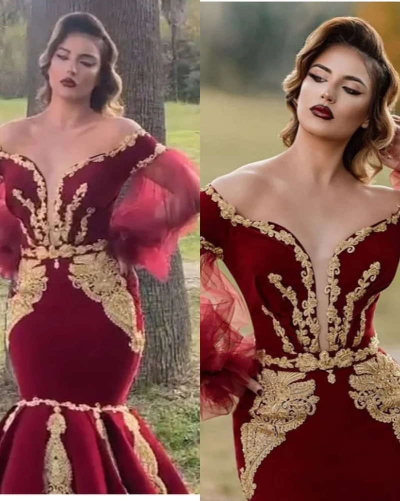 Robe De bal noire à manches longues pour femmes, avec des appliques dorées, tenue De soirée traditionnelle du kazakhstan, 2021