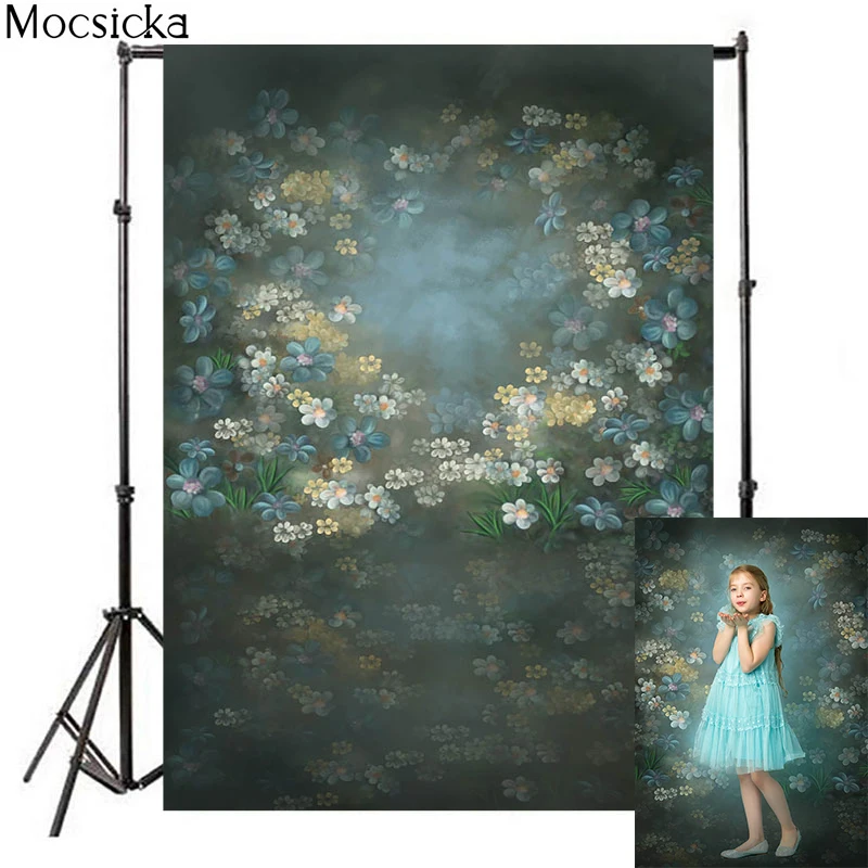 Arrière-plan de Portrait de nouveau-né, fleurs abstraites, pour photographie de Portrait de bébé, arrière-plan Floral d'anniversaire, accessoires de Studio Photo pour Baby Shower