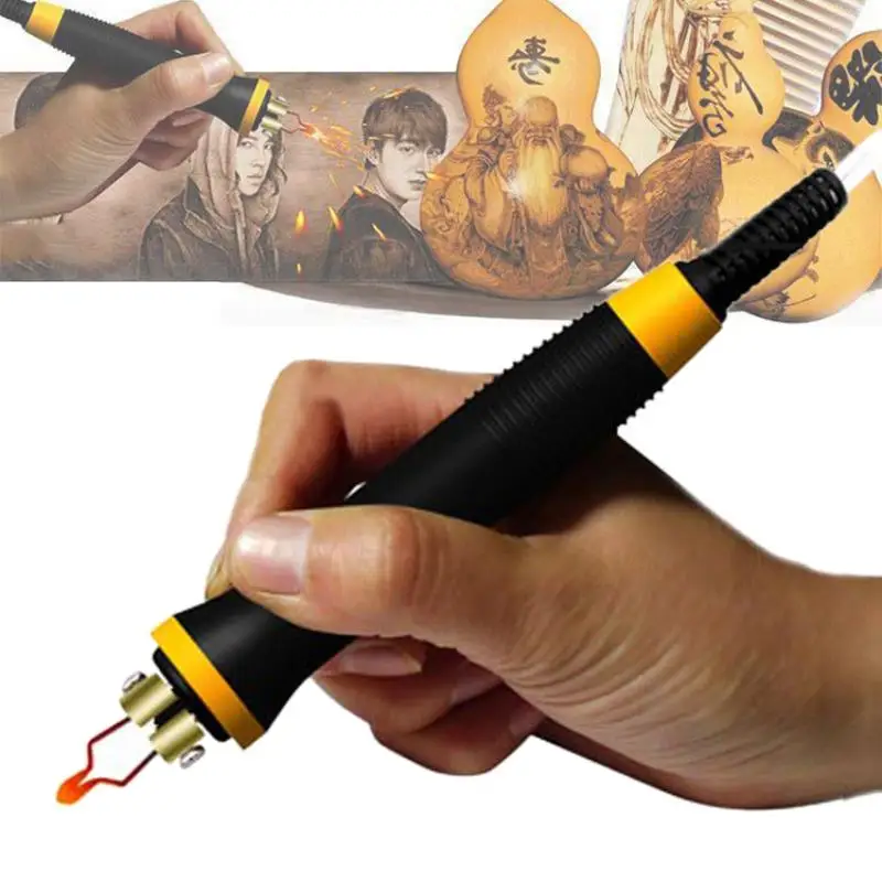 New 220-240V 50W Gourd Pyrography Wood Burning Pen Crafts Iron Soldering Tool