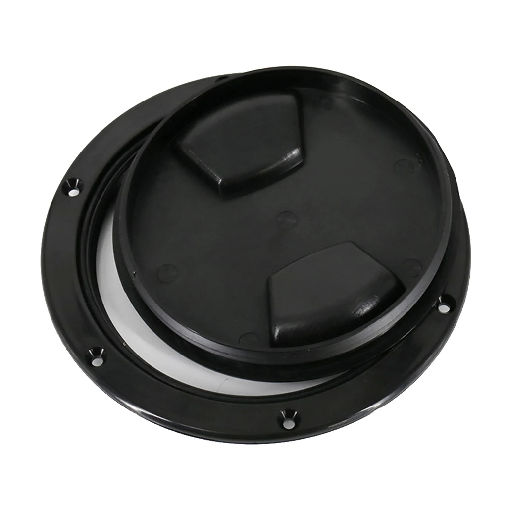 Marine Deck Plate, 5 Inch Marine Hatch Cover Pull Out Inspection Hatch for Boat Kayak Canoe, Black