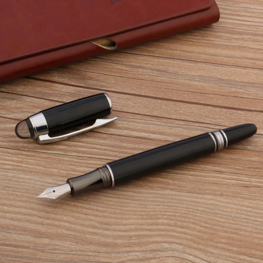 luxury baoer 79 Fountain Pen Black Line Barrel Medium Nib Stationery Office school supplies Writing