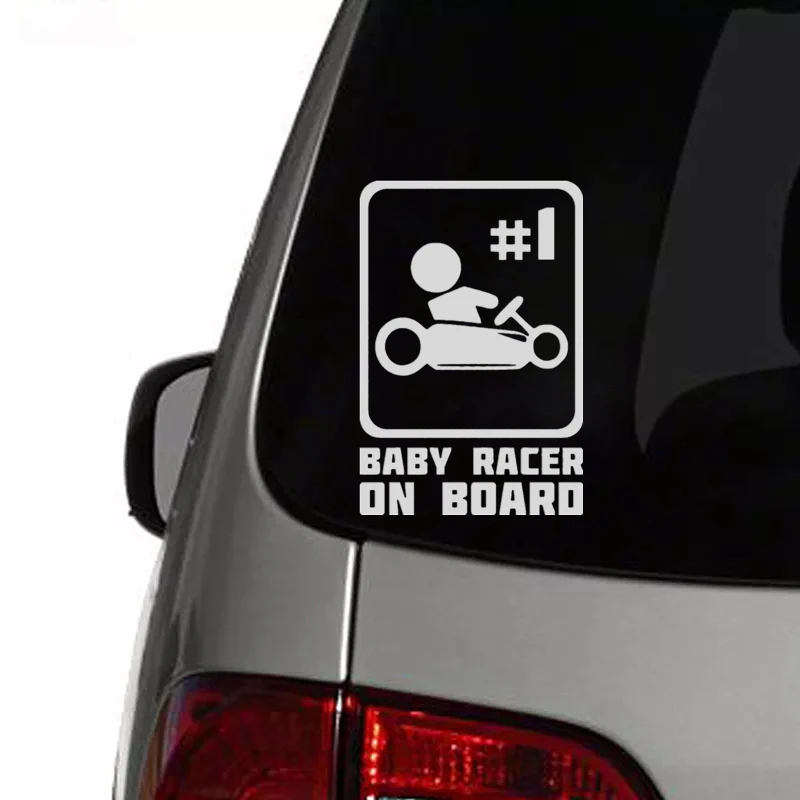 CK20134# Funny Vinyl Decal Baby Racer on Board Car Sticker Waterproof Auto Decors on Truck Bumper Rear Window