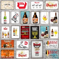 Belgian Beer Chouffe Duvel Metal Tin Sign Plate Wall Pub Kitchen Restaurant Home Art Decor Vintage Iron Poster  DU-2000