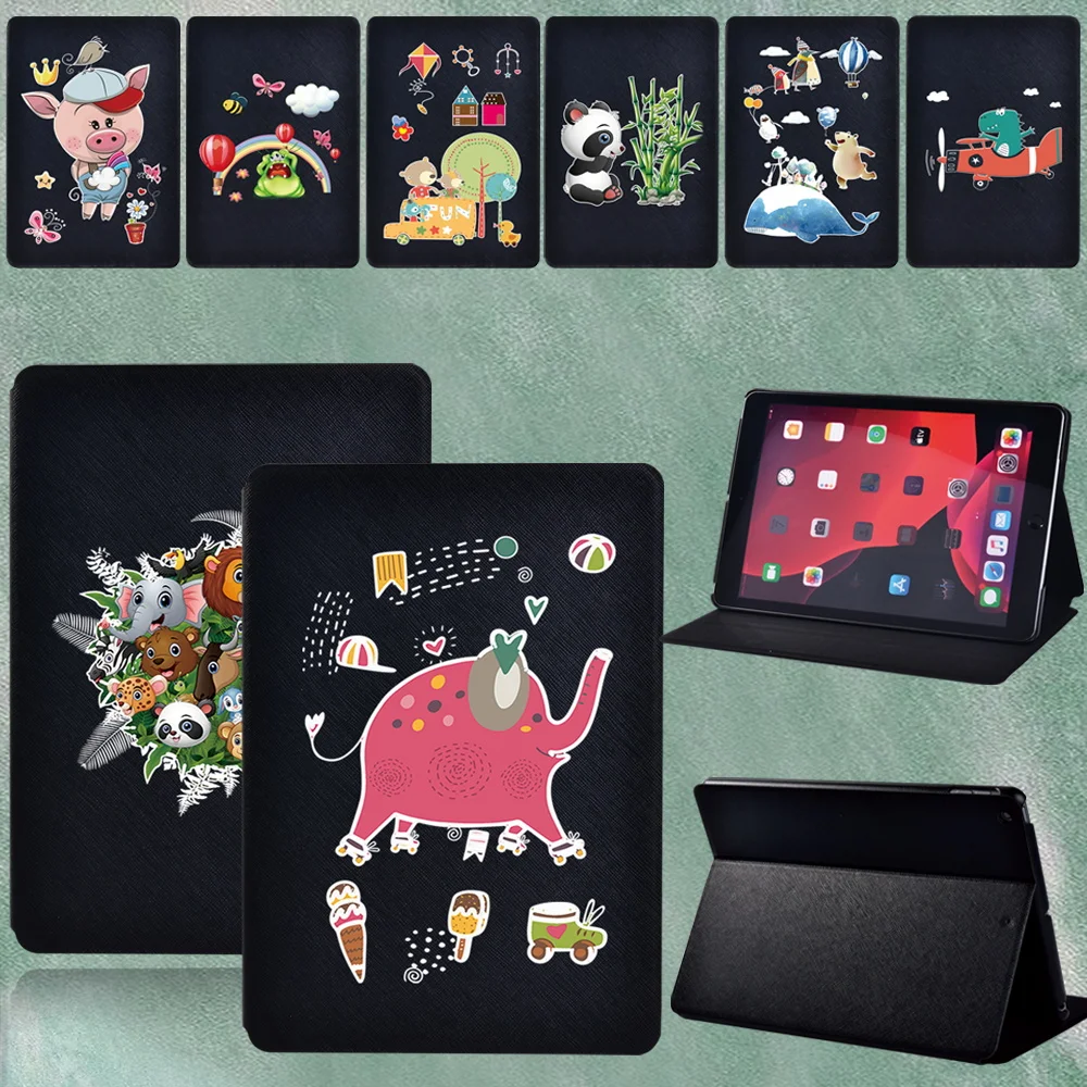 Case for IPad 9th Generation 10.2 Inch 2021 Case Cartoon Pictures Pu Leather Portable Stand Tablet Cover for Apple Ipad 9th 10.2