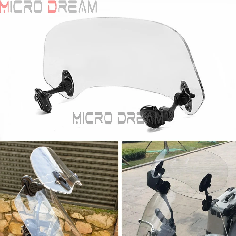 Universal Motorcycle Adjustable Screen Windscreen Windshield Spoiler Air Deflector For YAMAHA HONDA Suzuki DL 650 V-Strom 1000