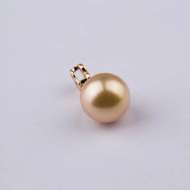 Big Light Golden South Sea Cultured Pearl Pendant Jewelry 14k Yellow Gold 11.6mm