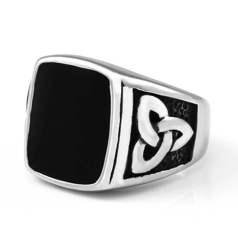 Beier 316L Stainless Steel Nordic Vikings Celt ic Knot black colour High Quality fashion wholesale ring jewelry LR037