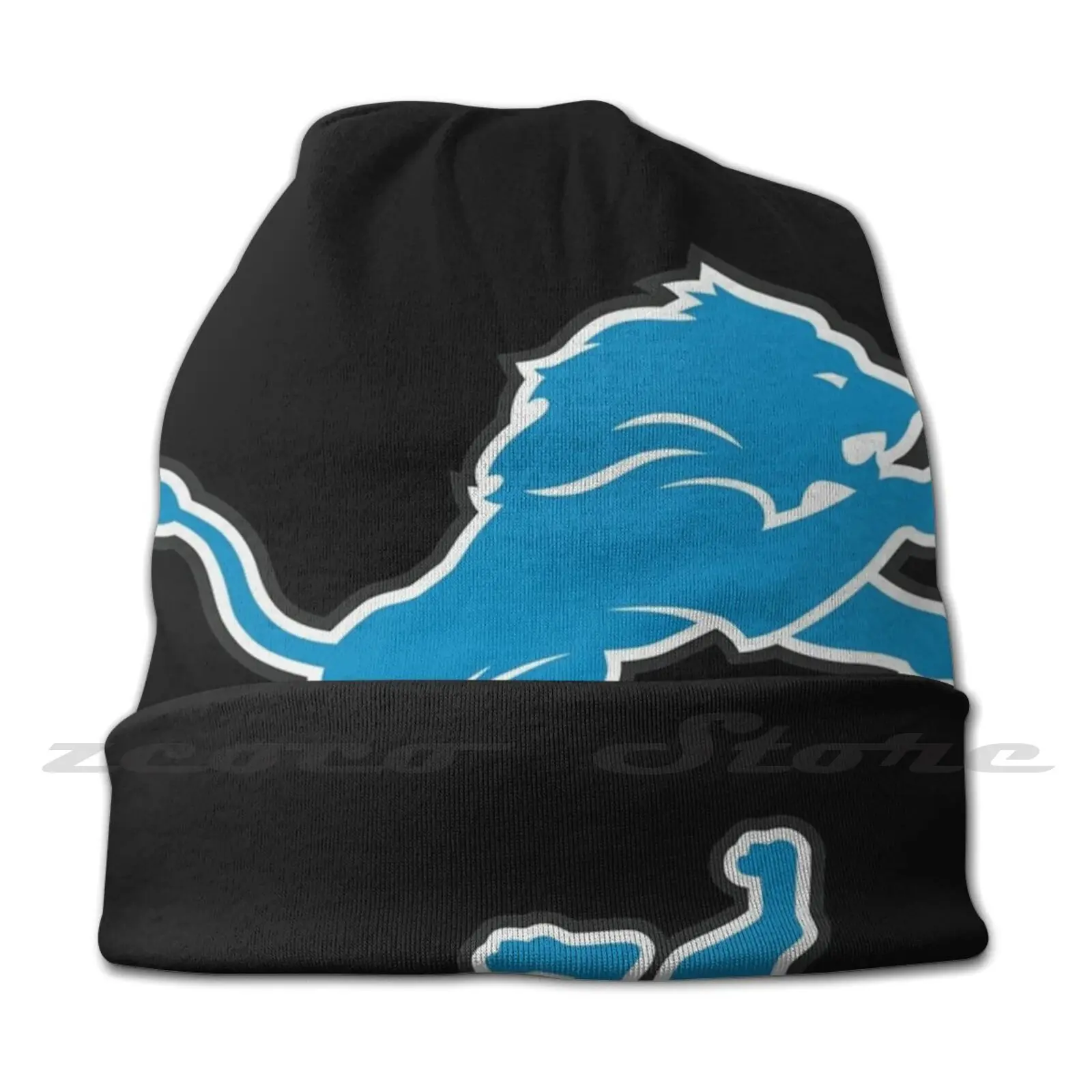 Lions-Detroit Diy Pullover Cap Knit Hat Plus Size Keep Warm Elastic Soft Lion Logo