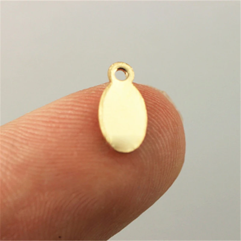 Real 14K Gold Filled Oval Quality Charm 1/20 14kt Gold Drop Pendant for Jewelry Making DIY Jewelry Accessories Jewelry Findings