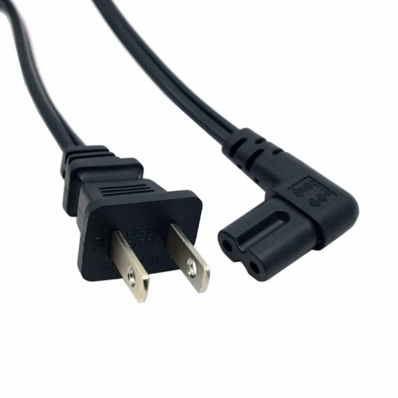 2 Pin Prong  Cable 90 Degree Right Power Supply Cord Console Cord C7 Cable Figure 8 Power Cable For Samsung Power Supply XBOX PS