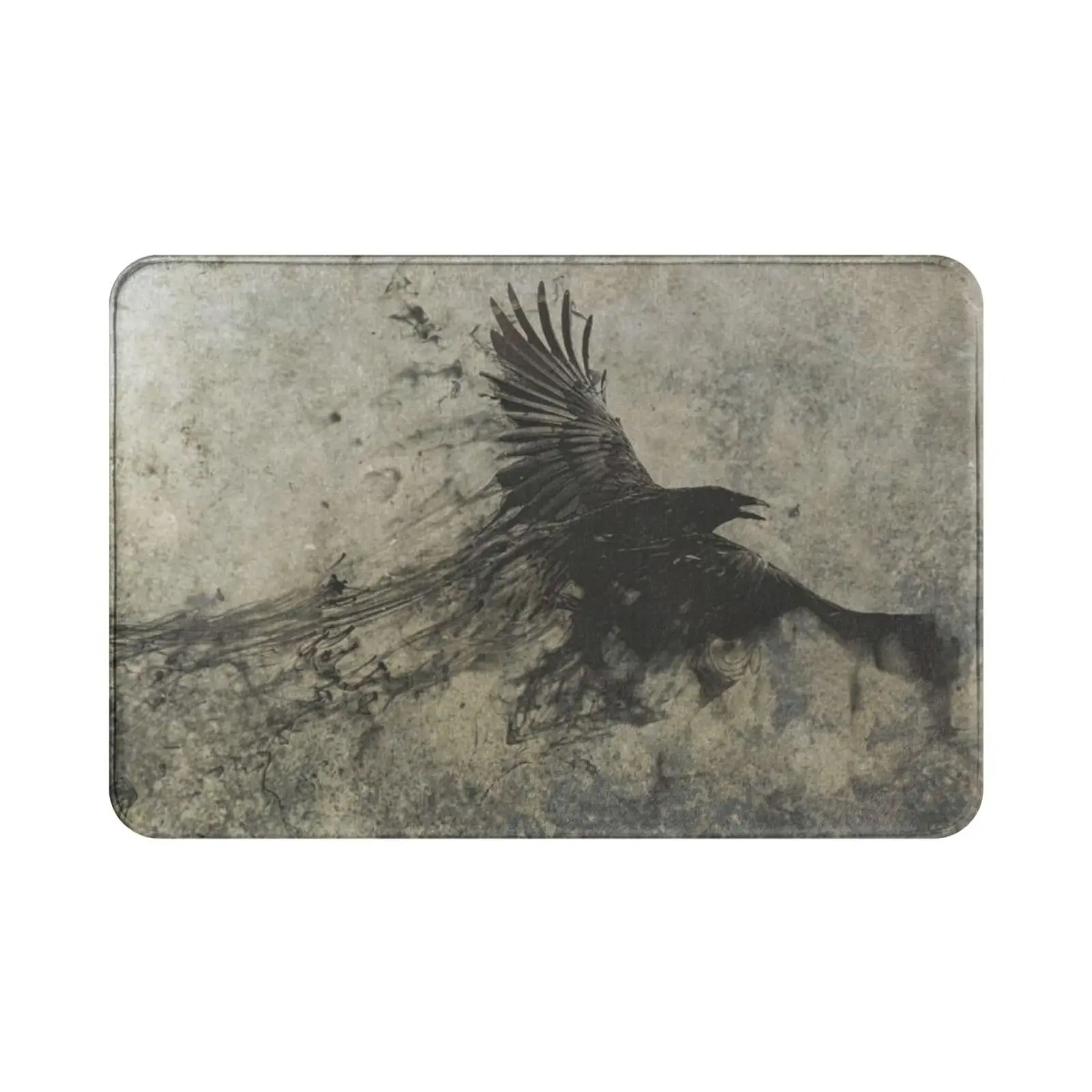 Raven Textured Carpet Mat Rug Cushion Soft Non-Slip Flight Poe Gothic Raven Crow Dark Gloom Rug Coffee Cup