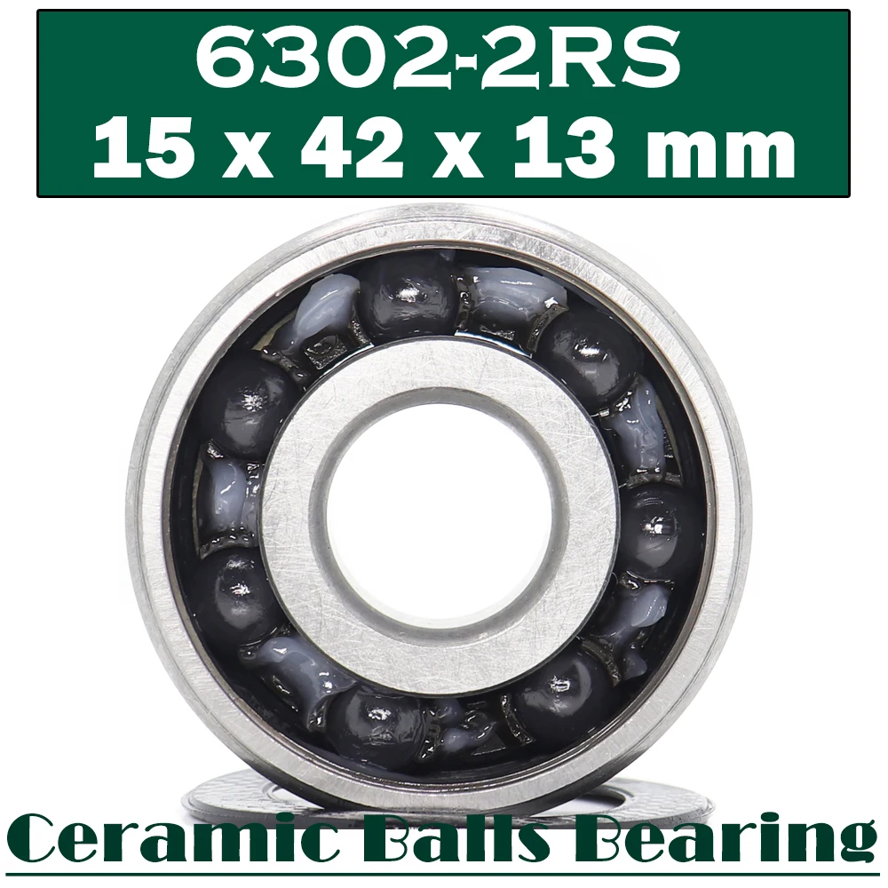 

6302 Hybrid Ceramic Bearing 15*42*13 mm ( 1 PC ) Industry Motor Spindle 6302HC Hybrids Si3N4 Ball Bearings 3NC 6302RS