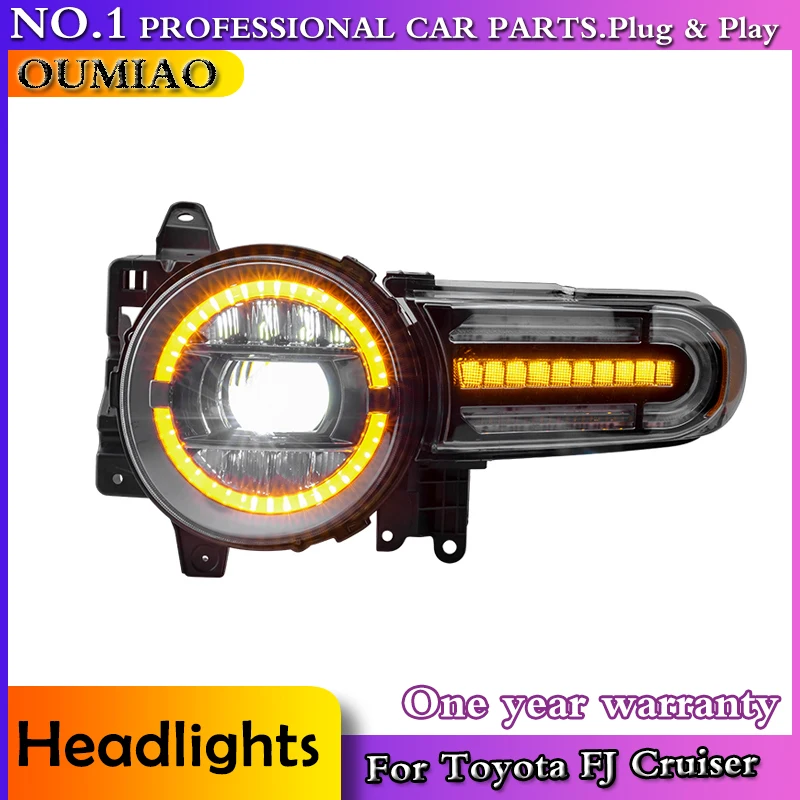 LED المصابيح الأمامية لتويوتا FJ كروزر بنز نوع LED 2007-2020 المصباح رئيس مصباح DRL إشارة العارض عدسة السيارات