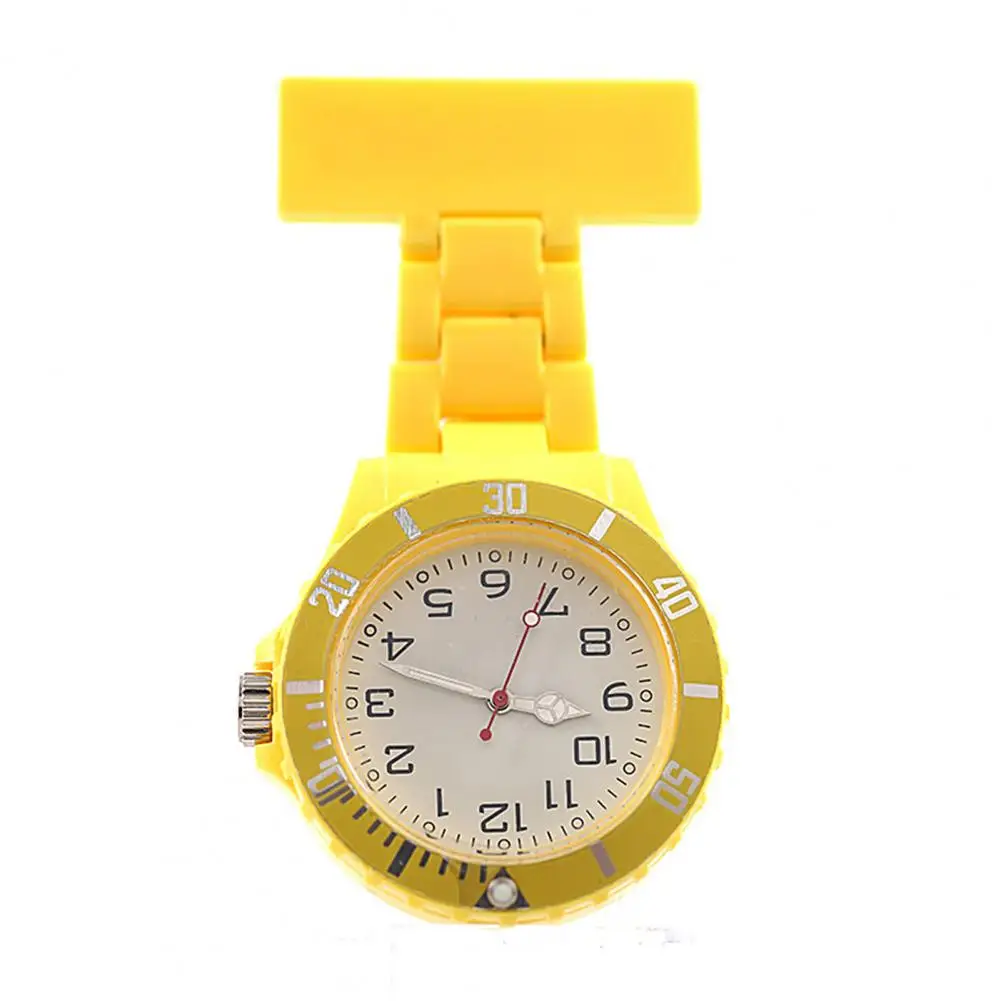 Reloj de bolsillo luminoso con esfera redonda, broche colgante de cuarzo para enfermera