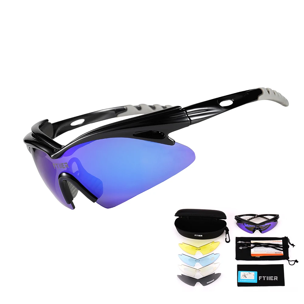 

FTIIER New Cycling Glasses Polarized Sun Glasses Outdoor Sports Bicycle Men Women Bike Sunglasses Goggles Eyewear 5 Lenses