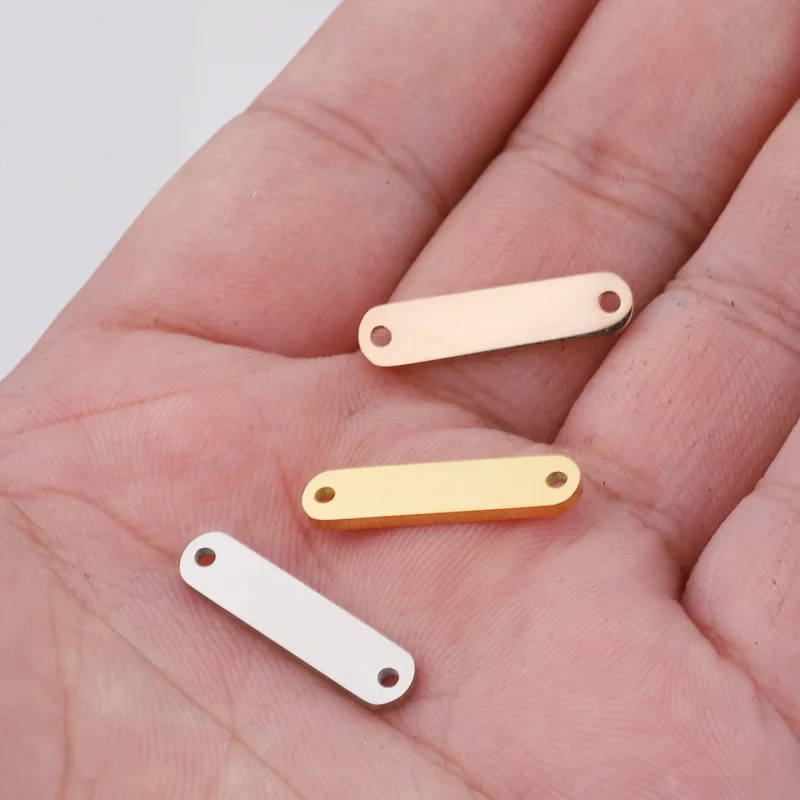 

50pc 5*22mm Gold Color Mirror Finish Stainless steel Blank Bar Connector Charm For Necklace DIY Women Handmade Jewelry Making