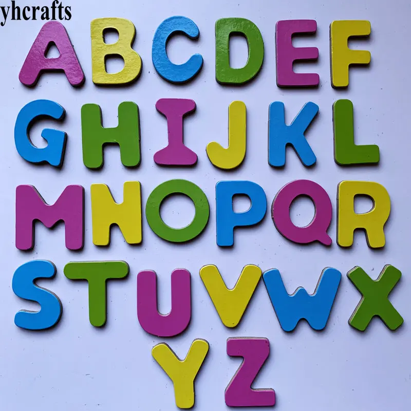 26PCS/LOT.Capital alphabet Letters fridge magnet English self learning Teach your own Intelligence toys DIY puzzle games Gifts