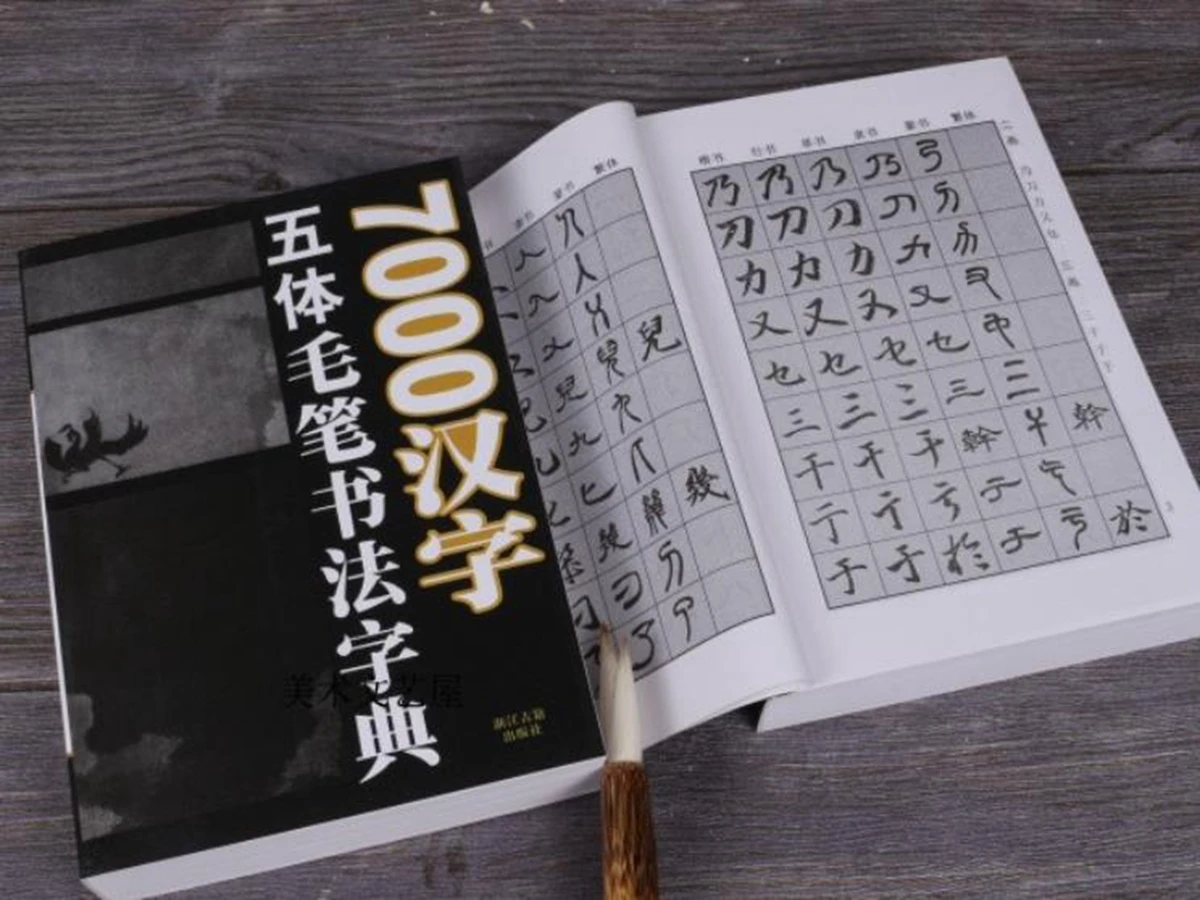 7000 Chinese Character Brush Ink Kai Xing Zhuan Li Cao Dictionary Book