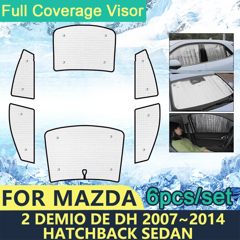 

Full Covers Sunshades For Mazda 2 Demio DE DH 2007 2008 2009 2010 2011 2012 2013 2014 Car Windshields Accessories Visor Sun