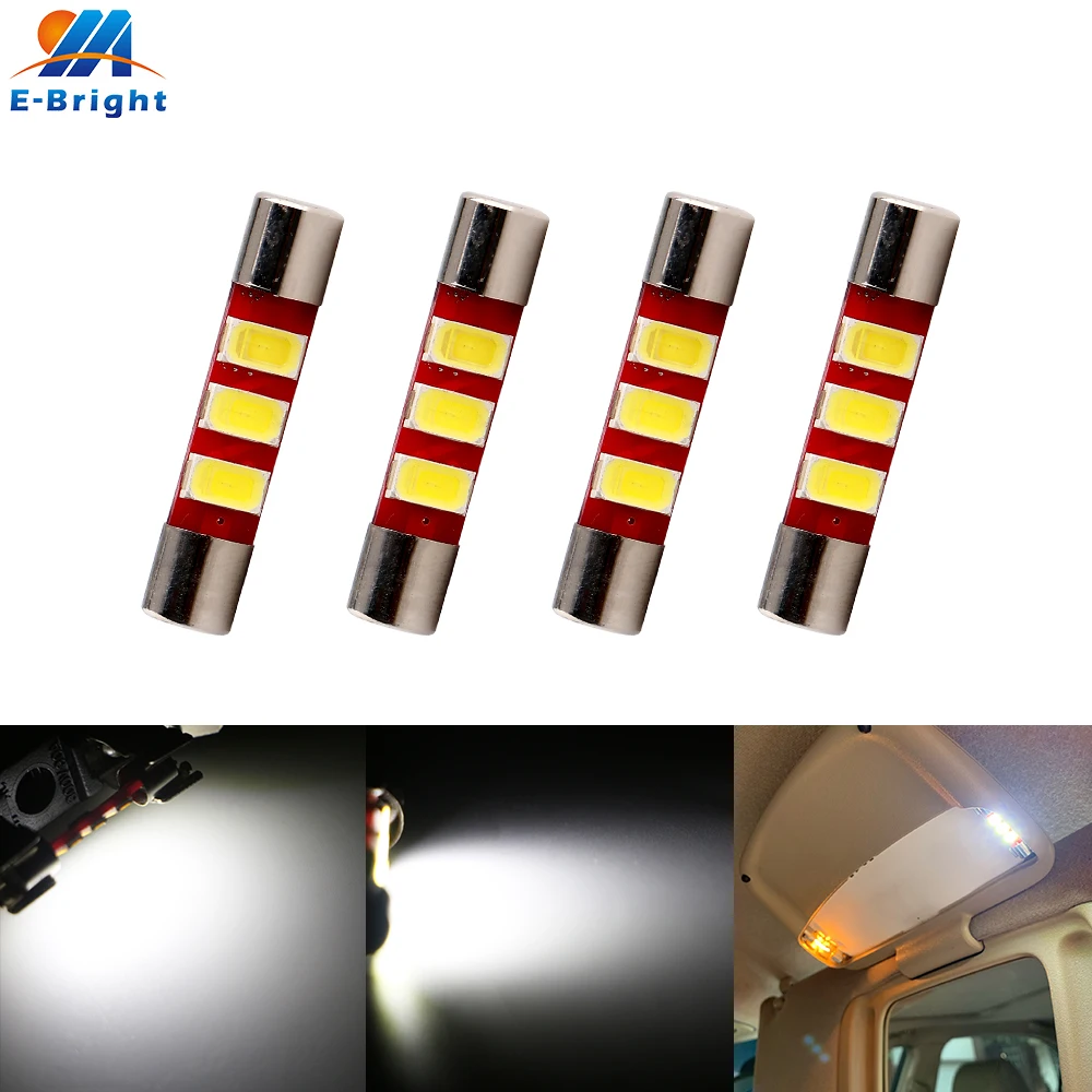 4pcs AC DC12V T6 28mm 31mm 36mm 39mm 41mm Bulbs 5730 3 SMD Led Dome Light Pate Number Light Reading light Ceiling Lamps 6500K