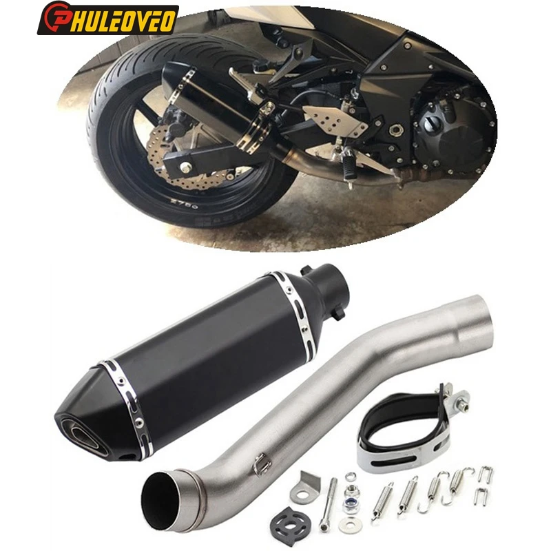 

For Kawasaki Z750 2007-2012 Motorcycle Exhaust Muffler Link Pipe with ID:51mm Exhaust Muffler Escape Demper Mid Pipe DB Killer