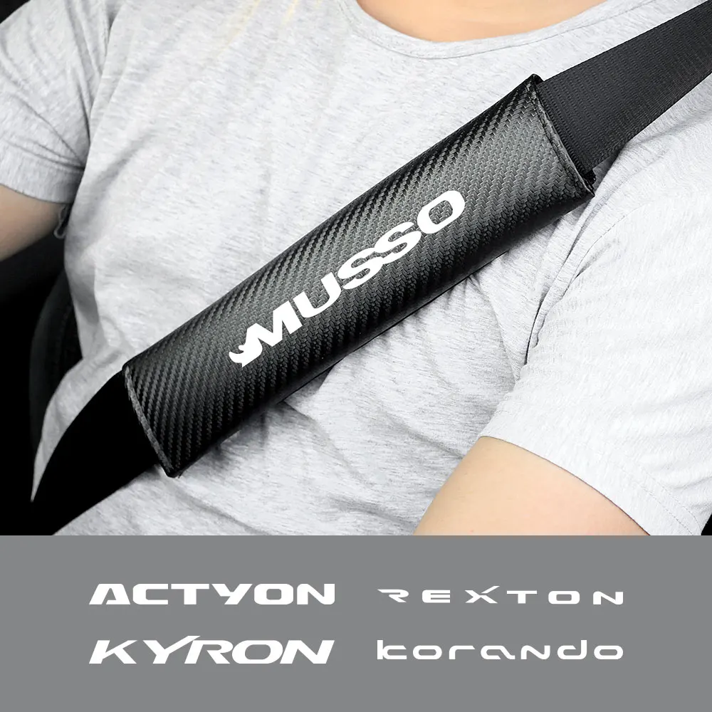 For SsangYong Rexton Korando Tivoli Actyon Kyron Musso Car Seat Safety Belt Cover Multi-function Shoulder Strap Auto Accessories