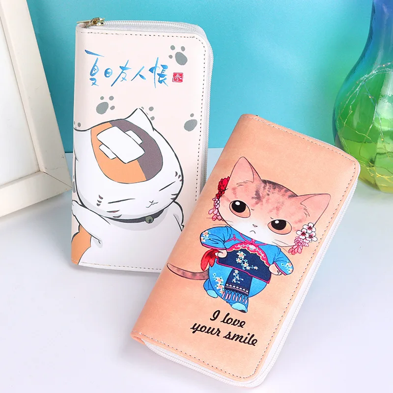 

Natsume Yuujinchou Long Clutch Wallet Anime Sword Art Online Cartoon Zipper Coin Purse Soft PU Leather Money Bag Women Wallets