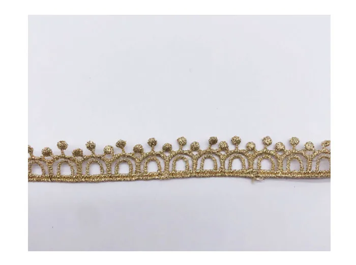 1yard Width:1.2cm Delicate Lace Gold Color Laces for Garment Sewing Decoration (ss-1007)