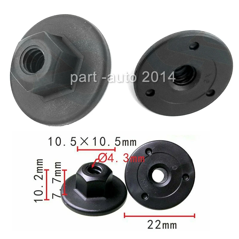 5x 100x OEM for BMW 10 mm Hex Head Plastic Self-Threading Arch Lining & Insulation Trim Retainer Nut 7169847 07147169847