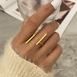 Gold Silver Color Hollowed-out Opening Knuckle Bar Ring Design Cute Fashion Love Jewelry for Women Girl Child Gifts Adjustable