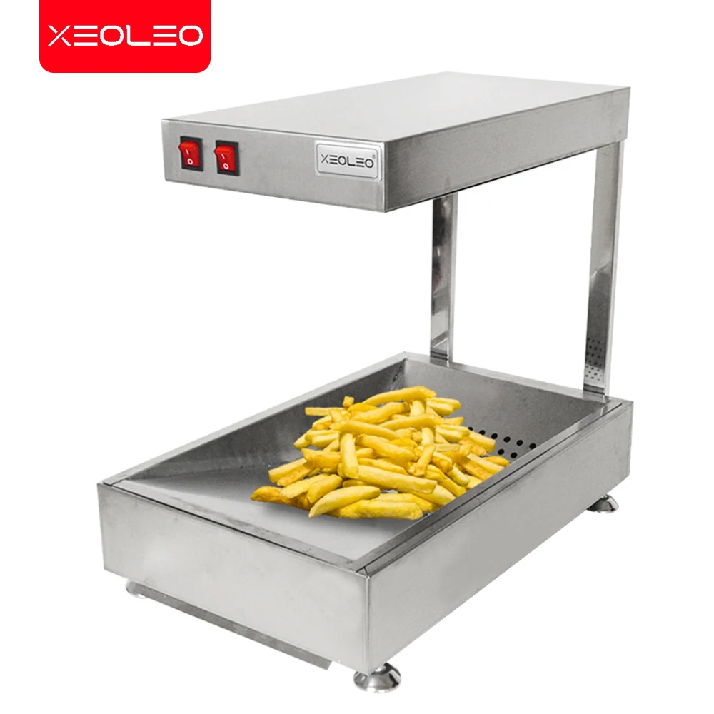 XEOLEO French Fries Warmer Churros Insulation Machine Stainless Steel Commercial Food Warmer Table Keep Warm Waffle/Cake/Donuts