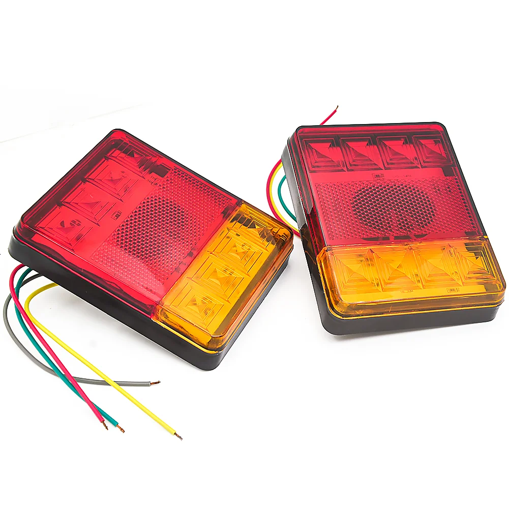 

Turn Signal Indicator 26 LEDs Tail Light Trailer Truck Caravan Taillight 1 Pair Rear Reverse Brake Stop Lamp Number Plate Light