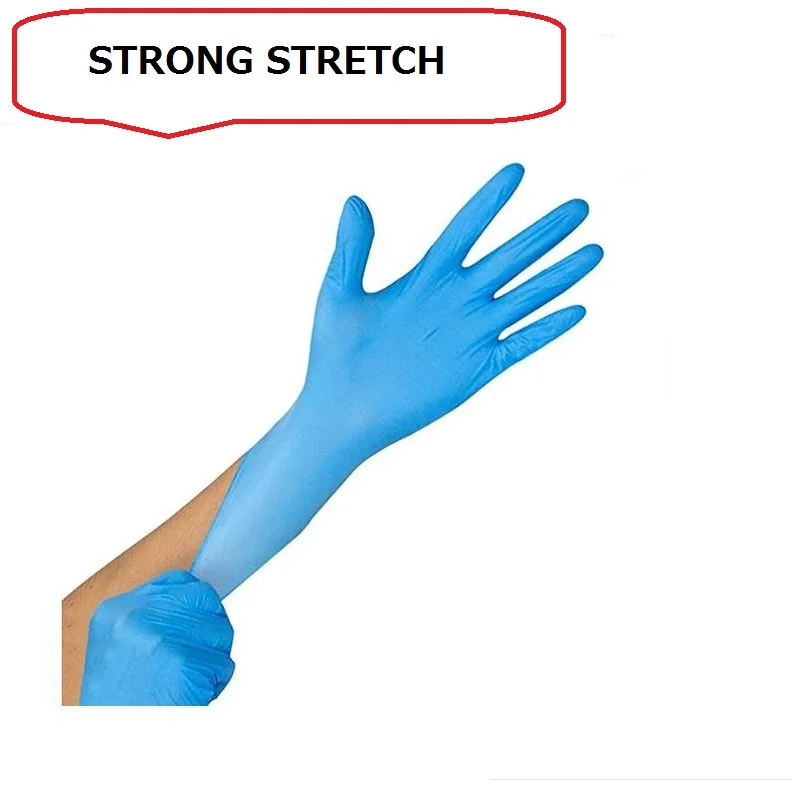 Guantes desechables azules de nitrilo y látex para niños, guante escolar grueso de goma azul, apto para el colegio y la limpieza del hogar, 100/20 unidades