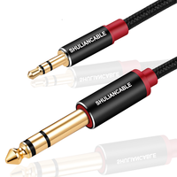 Lungfish3.5 mm to 6.35 mm stereo audio cable,6.35 mm 1/4 inch male to 3.5 mm 1/8 inch male, suitable for guitars, iPods, laptops