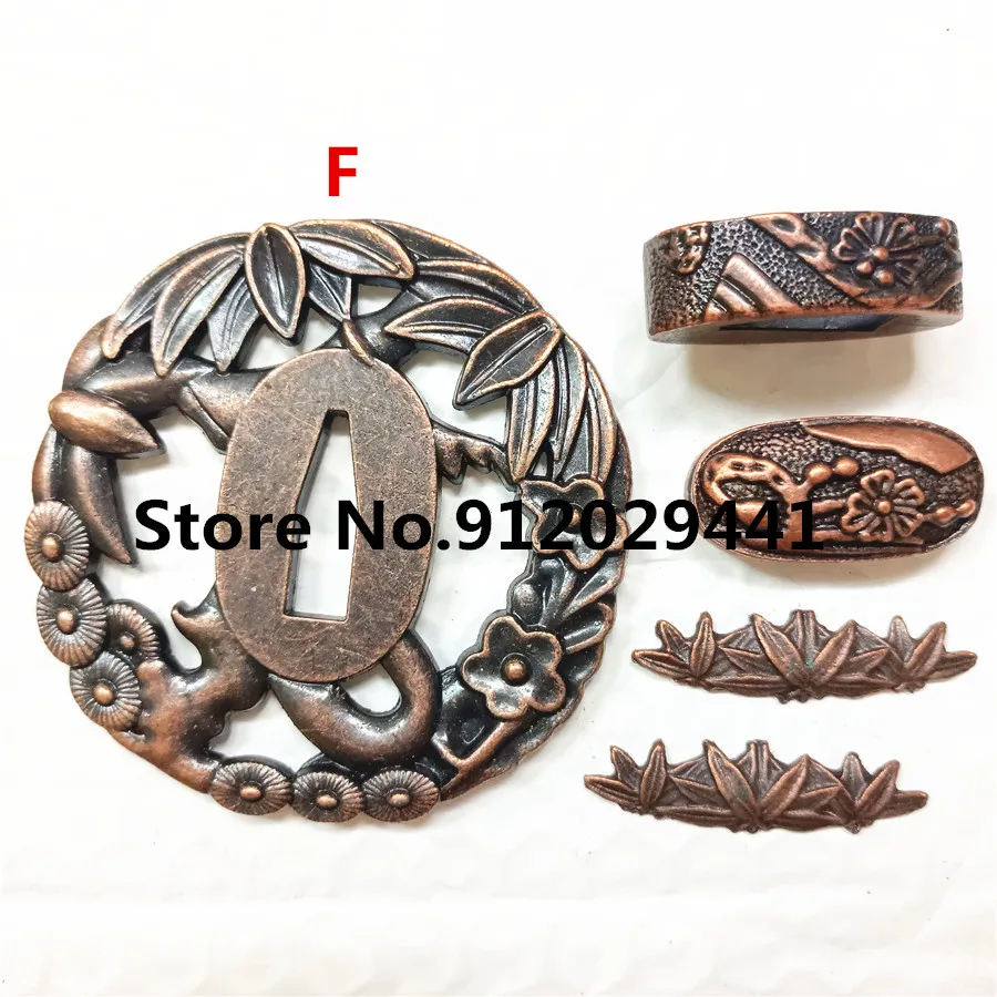 Wonderful A Set Plant flowers Theme Tsuba+Menuki+Kashira for Real Japanese Samurai Sword Katana/Wakizashi/Tanto Guard Fittings
