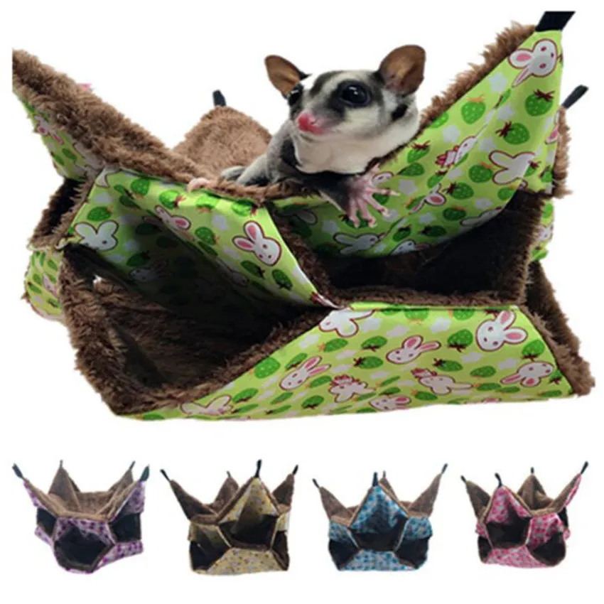 Three-layer Hanging Bed for Pets, Squirrel, Rats, Winter Warm Nest, Hammock, Small Animals, Sleeping Nests, 30x30cm, 1Pc