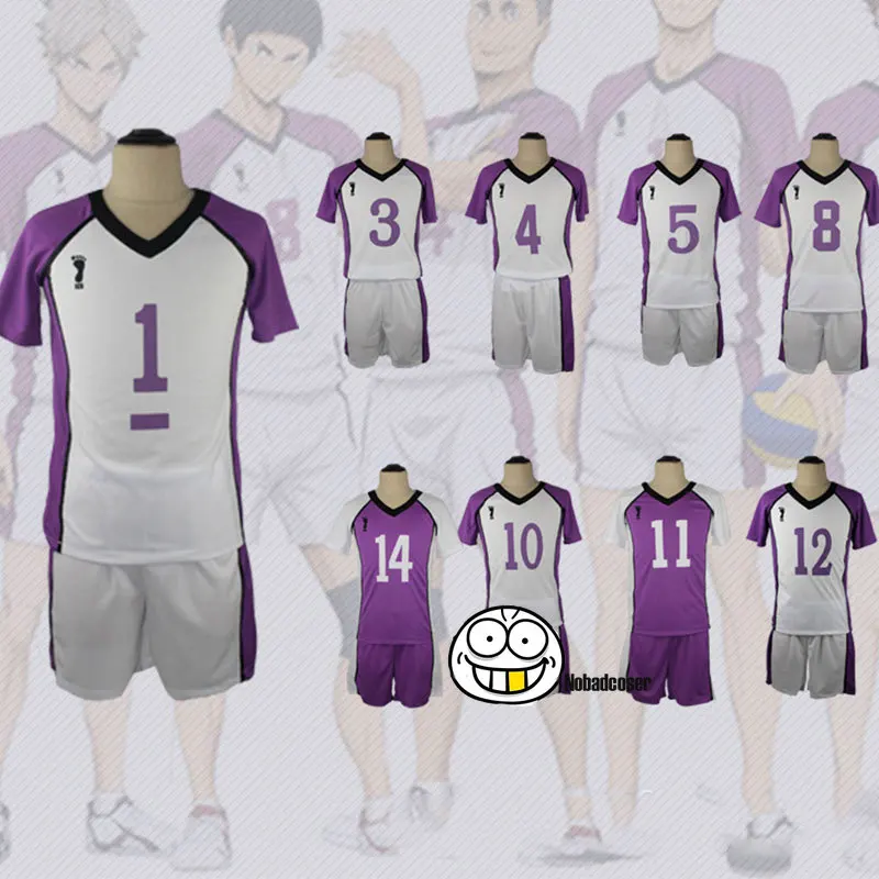 Haikyuu Season 3 Cosplay Jersey Shiratorizawa Academy Uniforms Wakatoshi Ushijima Eita Semi Satori Tendo Sportwear Costume Sets