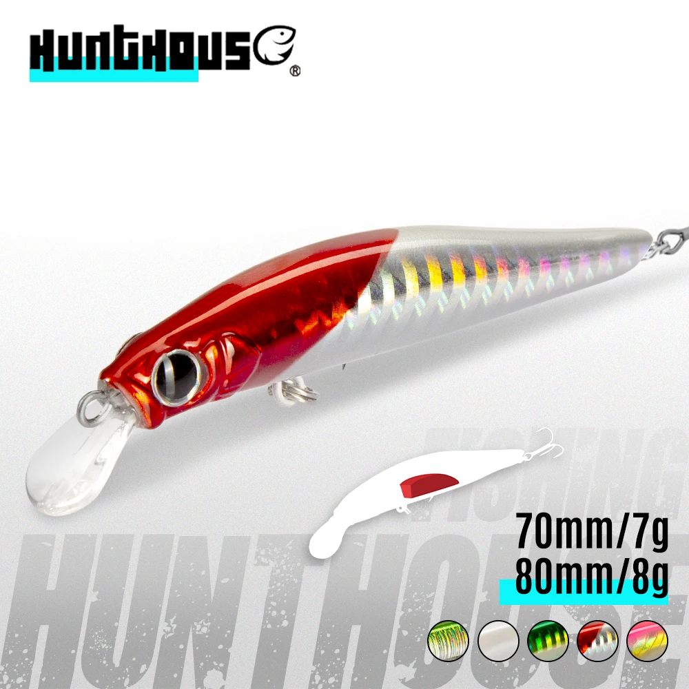 Hunthouse Sinking Fishing Lures Artist minnow Jerkbait 7cm 8cm isca Artificial Hard Minnow Decoy Wobblers Hooks pesca lures