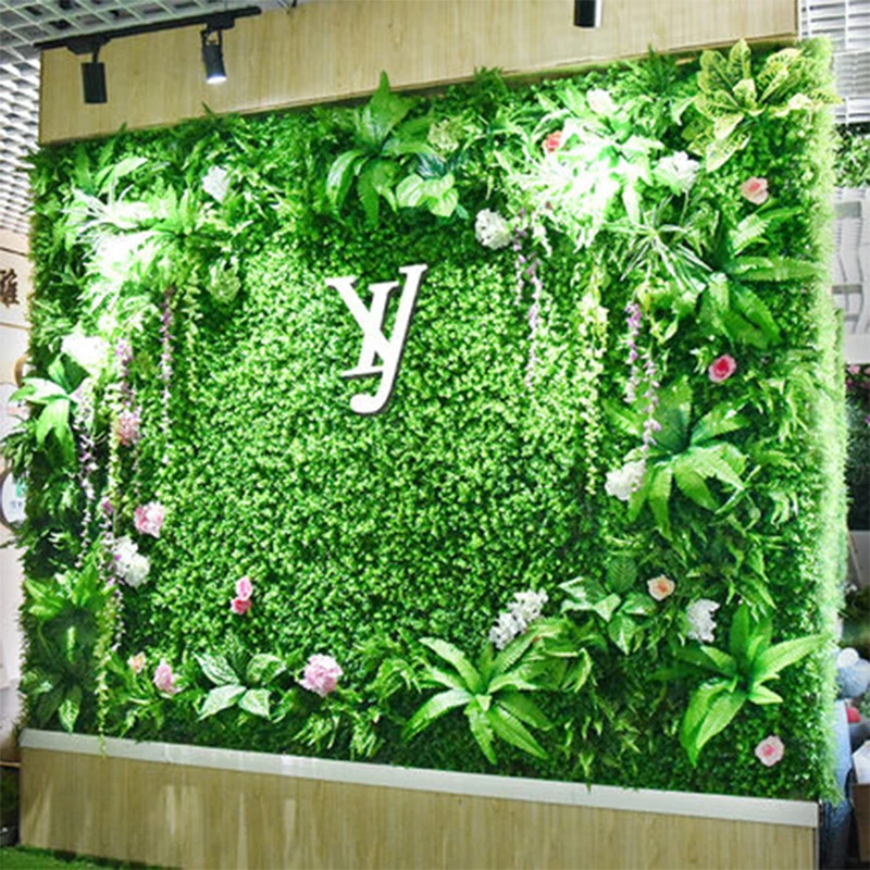 Green Artificial Plant Wallpaper, Plastic Outdoor Lawn Carpet, Christmas Decoration, Wedding Background,Garden Grass Wall