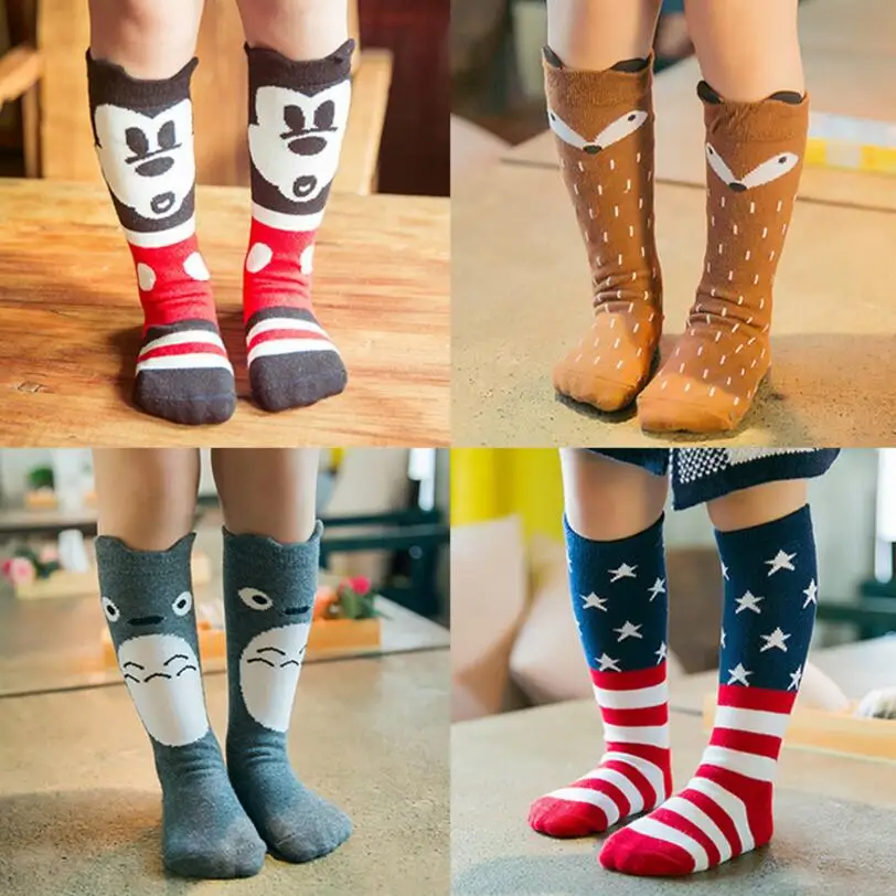 Baby Girls Socks legs warm Fox print Cotton express Character Knee Socks Kid Clothing unisex Toddler Boot Socks Cartoon