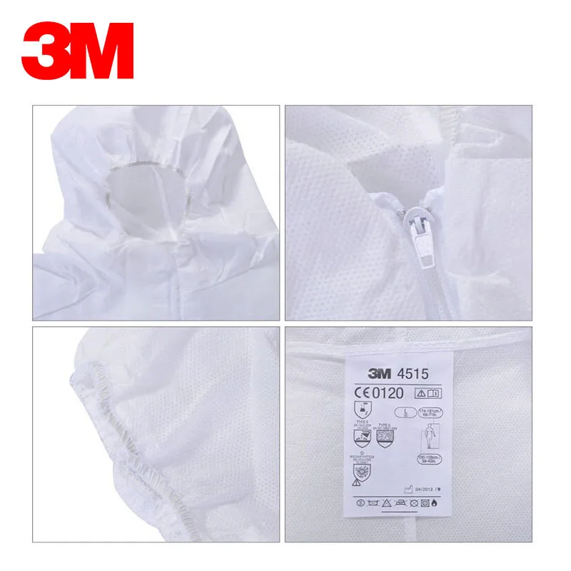 3M 4515 tuta monouso indumenti protettivi tute antipolvere con cappuccio tuta di sicurezza personale da laboratorio taglia L e XL,M