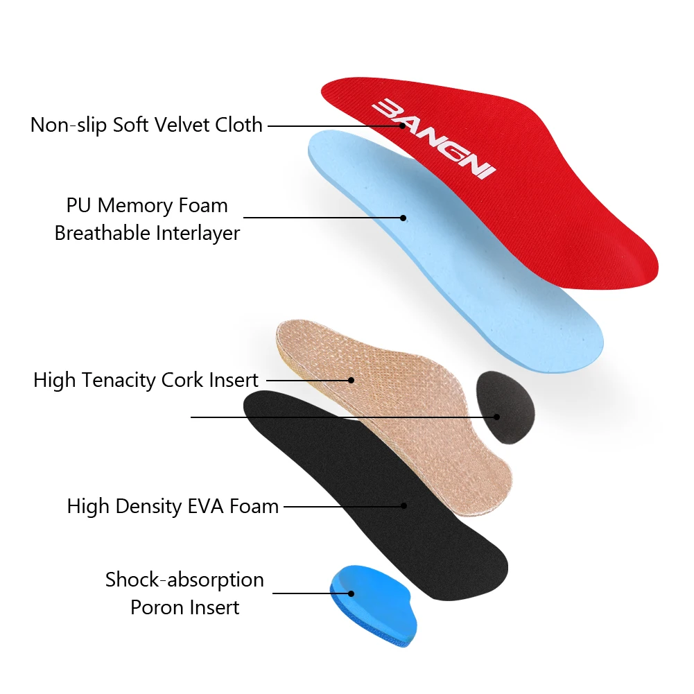 3ANGNI Plantar Fasciitis Half Insoles for Flat Feet Heel Pain Orthotic Arch Support Inserts Men Woman Orthopedic Shoes Cushion