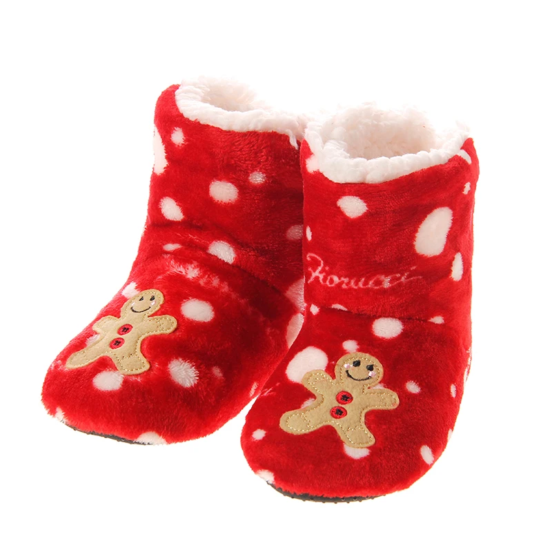 Mntrerm Kids Girls Boys Christmas Snowflake Slipper Shoes Critter Kids Bootie Slipper Winter House Boot Socks 3-12 Year Old