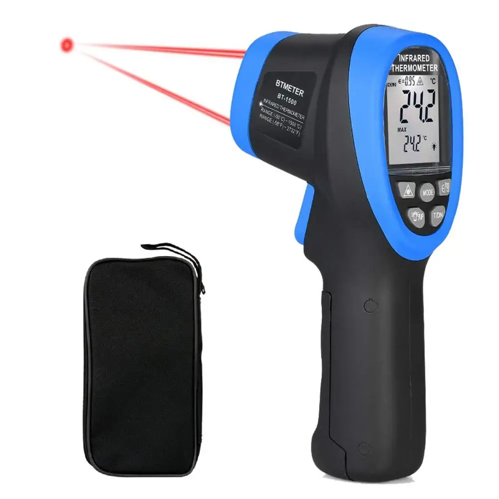 

Non-Contact Pyrometer 30:1 Industrial Laser Thermometer Gun, -58℉ to 2732℉(-50℃ ~ 1500℃) High Temp Infrared Thermometer Gauge