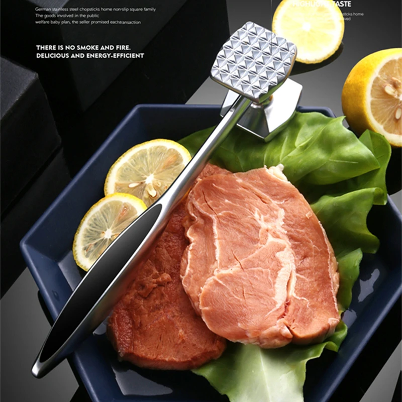 

1Pcs Kitchen Gadgets Multifunction Meat Hammer Two Sides Loose Tenderizers Portable Steak Pork Chop Chicken Tools Zinc Alloy