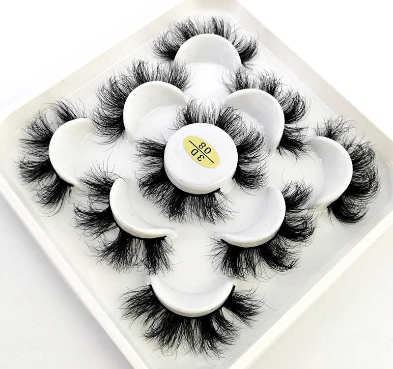 NEW 5 pairs Handmade 3d mink lashes Bulk short False Eyelashes Cross Messy Dense Natural Long Eye Lashes Makeup Fake Eyelashes