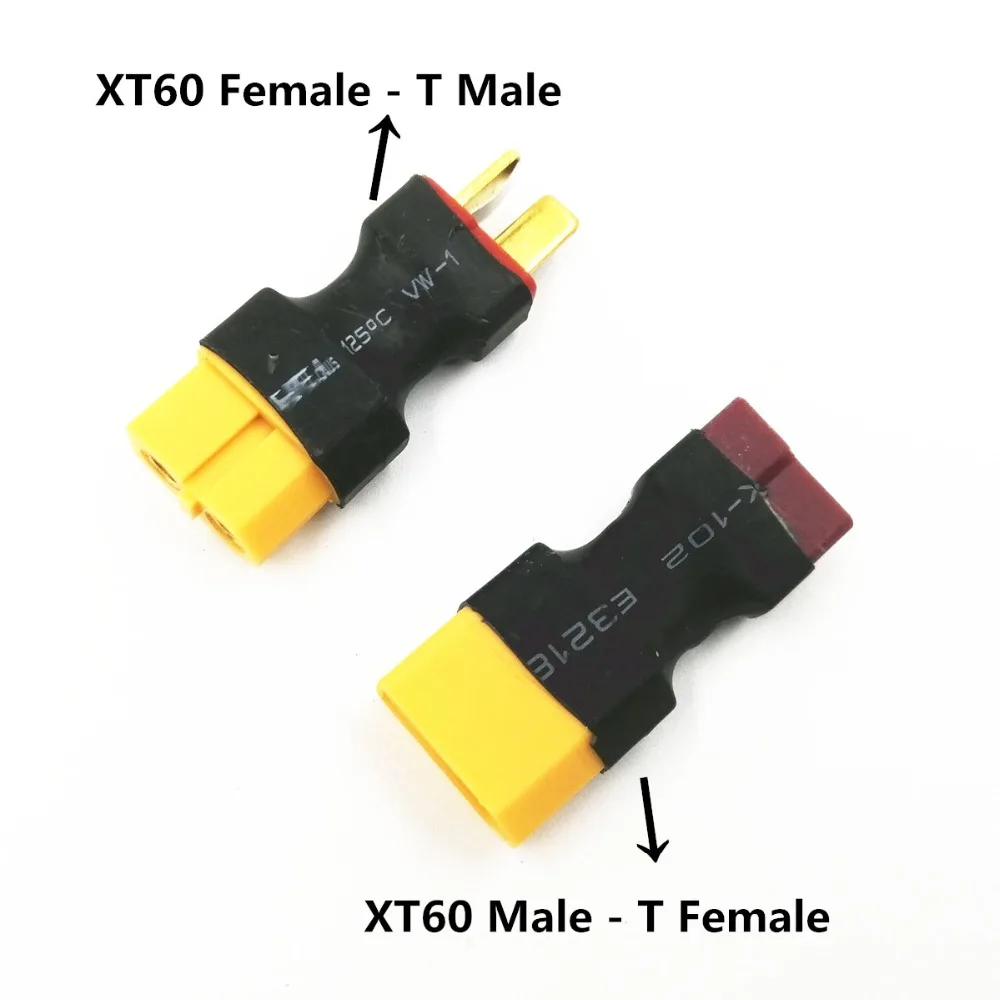 Amass XT60 Female Convert to XT90 T Plug Dean Male Connector Conversion Adapter Wireless Car Helicopter Multicoptor